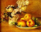 Flowers Canvas Paintings - Apples and Flowers (Les pommes et fleurs)